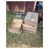 Old wood boxes