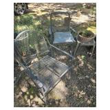 2- metal patio chairs