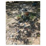 36"ï¿½18" cast aluminum  bird bathand gnomes