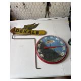 Vintage Dekalb Sign and Thermometer