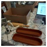 Bennington Pottery 1968 loaf pans, Pyrex 4 cup,