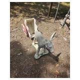 Cement  donkey and cart needs repair