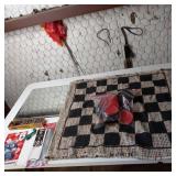 Table cloth weights, large checker set and more