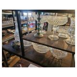 Pressed glass bowls, compotes and dishes