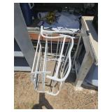 Misc chairs shoe racks and card tables