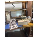 Wall art, wood box, planters and more