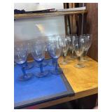 Set of 4 stemmed glasses set of 6 blue stem ware