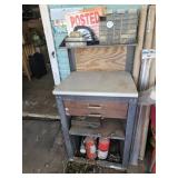 Tool cabinet and fire Extinguisher top shelf of