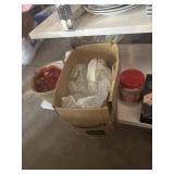 Box of glasses, planter pitcher. 2 set of 4