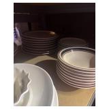 Soneware plates and bowls, platters, 7 K rids