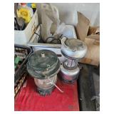 2 lanterns,  guarden tools, nails