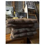 6 brown Chair pads