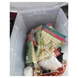 Tote of decorations and candy molds
