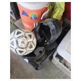 Baseball  helmets and gloves