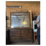 Dresser with mirror 6 drawer 51ï¿½x18ï¿½x32ï¿½