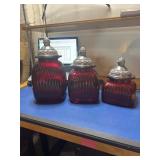 Ruby Glass Canister Set