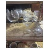 Red wine, white wine & champagne stemmed glasses.