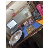 Aluminum bowl, Bob Hope Christmas decorations,