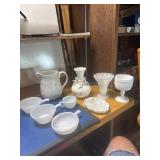 FireKing Milk glass dishes, and other