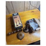 Wood and Brass Candle holders