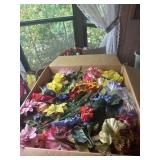 Lg box of artificial flowers