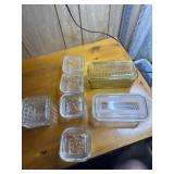 7 Refrigerators dishes, 1 Amber