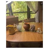 Pitcher Vase with glass clear marble, vase and