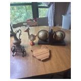 Pair of Globe bookends and more