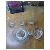 Kruet, pitcher, vase, glass juicer & grape dish