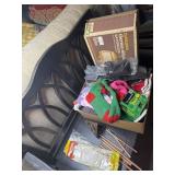 Box of shoe insoles, socks, gloves pantyhose and