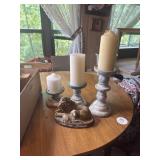Lion & the lamb, and candle holders & flowers