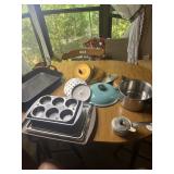 Roasted, granite skillet , baking pans, lg lot of