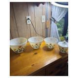 Vintage FireKing Tulip nesting bowls 1 with lid