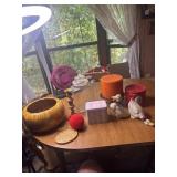 Lg pot, candle holders, candy jar, Prince Albert