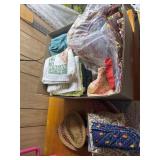 Kitchen towels, hot pads, trivets, aprons  and