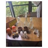 3 or S&P shakers, decanter, Frankhoma cups