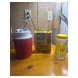 Water jug, Tortilla pan set, vintage lemon juice