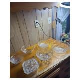 6 glass bowls 1 with lid