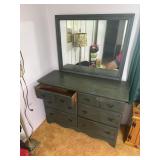6 drawer Dresser with mirror 48ï¿½x19ï¿½x67ï¿½ good wood