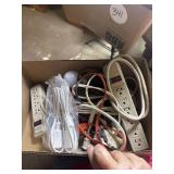 Power Bars, extension cords, HDTV indoor Antenna,
