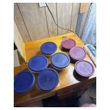 5 Pyrex 3 cup bowls with lids and 3 Visions 1