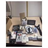 Strip light, wireless headphones, phone tripod,