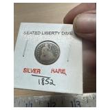 1852 seated Liberty Dime