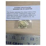 24k gold platted quarter
