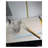 Industrial potato masher and fry basket