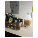 1/2 gal antifreeze,  concrete bond and misc