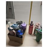 Water bottles and cups
