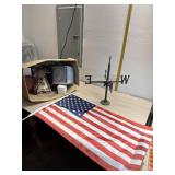 Small American Flag, part of a weather vein, head
