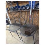 2 Metal Ice cream chairs