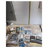 New dish remote, pens, drain rooter, electric